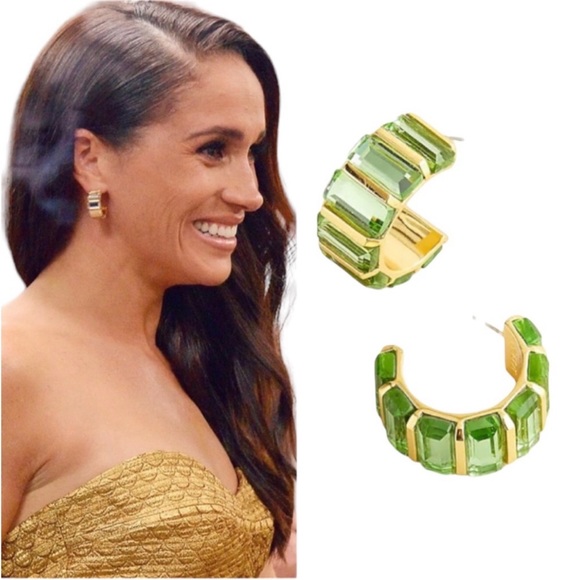 J. Crew Trapezoid Hoop Earrings - Picture 2 of 5